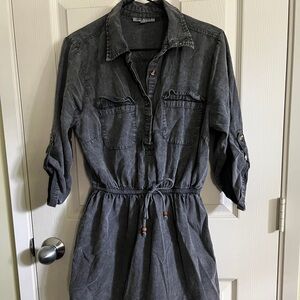 Gray Denim Shirt Dress